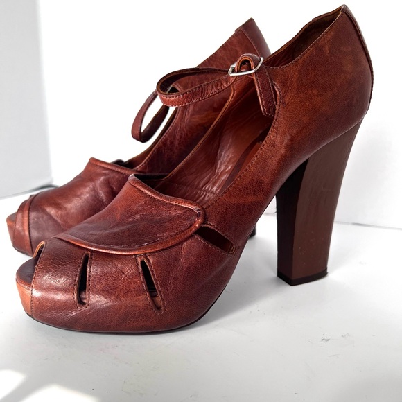 Vintage Chloe Platform Open Peep Toe Mary Janes in Beautiful Condition, Sz 9/9.5 - Picture 5 of 10